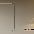 Modern Minimalist Desk Chair Set With Laptop Lamp Stationery Red Artwork And Floor Lamp