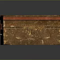 Vintage Brown Suitcase With Worn Texture And Metal Clasps Leather Handle