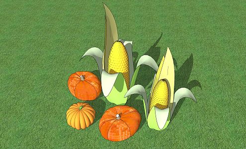 Modern Vegetable Farmers Corn Pumpkin 3d model