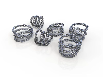 Multiple Stacked Metal Chain link Ring shaped Mechanical Equipment For Industrial Use 3d model