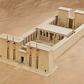 Ancient Egyptian Temple Model With Pylons Columns And Sandy Courtyard 3d model