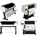 Sleek Design Office Appliances Featuring Printers Plotters And Scanners For Professional Business Use 3d model