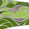 Natural Waterfront Landscape Design Featuring Winding Paths Lush Greenery And Open Recreational Areas
