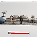 Modern Sofa Coffee Table Combination Sofa Coffee Table 3d model
