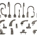 Collection of Modern Faucet Styles with Diverse Curved Spouts and Handles