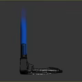Black Electronic Device With Blue Accent Strip And Ergonomic Design Features