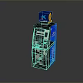 Chase ATM Machine With Blue Top Logo White Body And Digital Screen