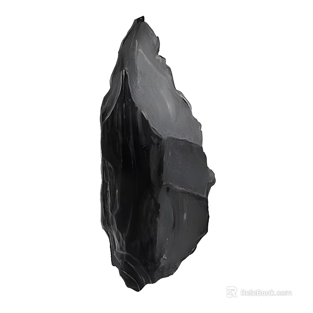 Black Natural Stone Garden Ornament With Unique Sculptural Form For Outdoor Decor 3d model 