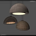 Woven Dome Chandeliers with Natural Fiber Design for Modern Interior Decor