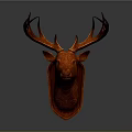 Red Deer Head Animal Wall Decor For Home Living Room Decoration