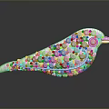 White Bird Shaped Furniture Ornament With Polka Dot Design And Smooth Surface