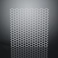 White Hexagonal Grid Pattern With Reflective Surface Against Dark Background 3d model