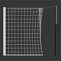 White Frame Soccer Goal With Net Mesh On Reflective Dark Surface