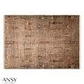 Square Brown Carpet With Intricate Multicolored Patterns And Traditional Design