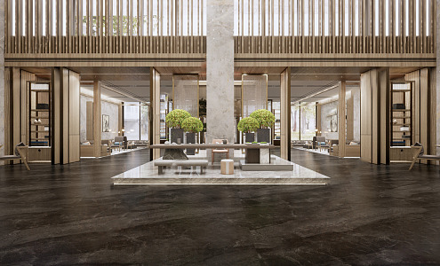 New Chinese Hall Hotel Lobby 3d model