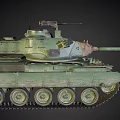 Military Green Camouflage Tank With Long Barrel Tracks And Turret Design