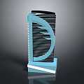 Modern Skyscraper Building Design With Curved Lines Vertical Stripes And Square Base