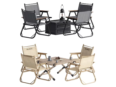 Foldable Outdoor Table And Chair Set With Portable Design In Different Colors 3d model