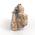 Unique Building Integrated Into Cliff Rock Structure With Modern Design Elements