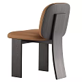 Elegant Modern Single Chair Featuring Light Upholstered Seat Dark Wooden Legs And Curved Back