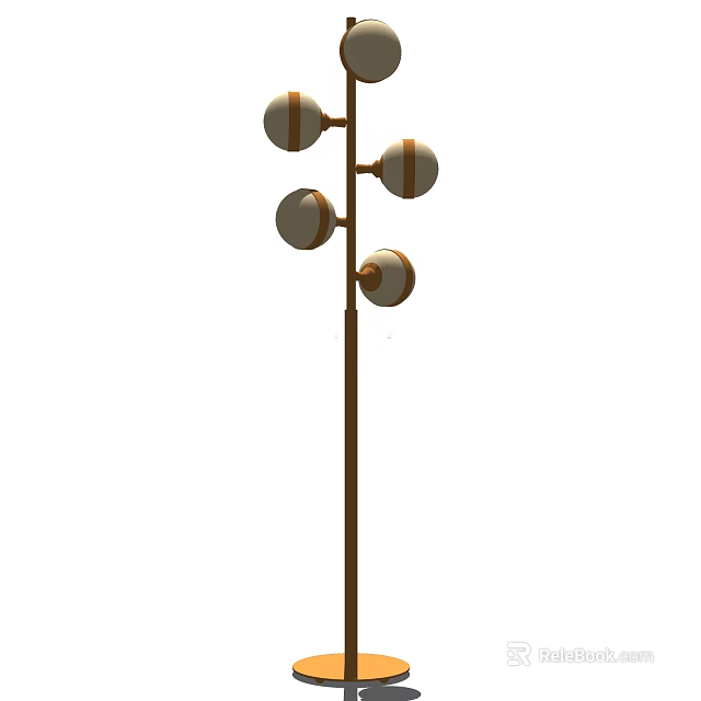 Modern Floor Lamp with Multiple Spherical Bulbs for Living Room Home Decor 3d model 