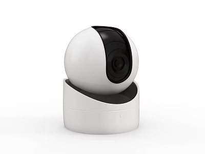 White Projection Monitoring Camera With Modern Design 3d model