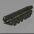 Green Heavy Duty Military Missile Launch Vehicle with Multiple Wheels and Long Launcher System