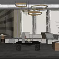 Modern Living Room Design With White Sofa Checkered Blanket Pillows Woven Ball And Floor Lamp