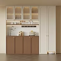 French Middle Style Wine Cabinet Sideboard 3d model