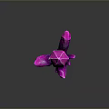 Vibrant Purple Geometric Crystal Cluster Isolated on Dark Background with Reflective Surface