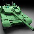 Green Military Tank With Long Cannon Turret And Modern Design Features