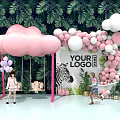 Swing Clouds Photo Meichen Interactive Pin Mini Show Flamingo Children Girls Balloon 3d model