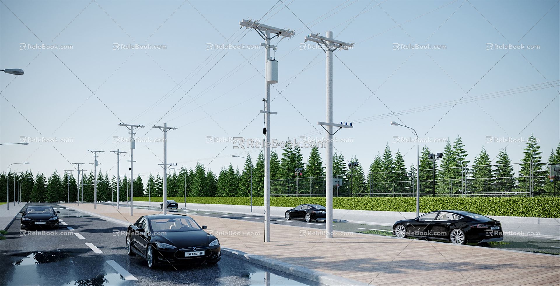 modern telegraph pole 3d model