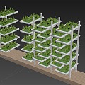 New Chinese Style Other Shelves Vegetable Planting Rack Vegetable Rack Flower Pond Flower Rack Plant Wall Vegetable Planting Wall Culture Trough 3d model