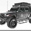 Adventure Ready Off Road Vehicle with Roof Rack LED Lights Bull Bar and Large Tires