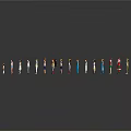 Colorful Human Figures Forming Arrow Shape On Gray Background