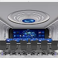 Command Control Room of Modern Monitoring Room 3d model