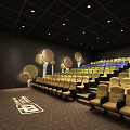 Modern Cinema Cinema Screening Room 3d model