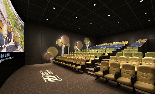 Modern Cinema Screening Room 3d model