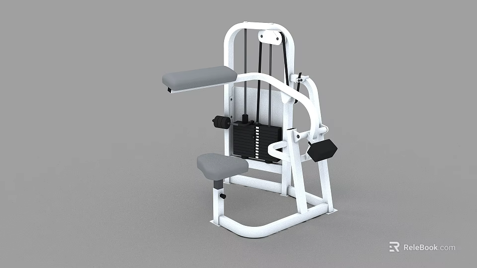 Seated Chest Press Fitness Equipment With Adjustable Seat And Weight Stack 3d model 