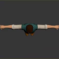 Man in Teal Vest White Shirt with Khaki Pants Brown Boots Arms Outstretched