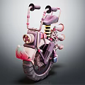 Colorful Kids Tricycle Toy With Pink Purple Design Decorative Handlebar And Large Wheel