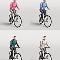 Cycling Woman Characters Foreign Woman Sports Woman Cycling Man 3d model