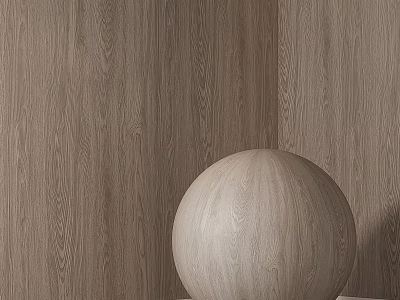 Wooden Texture Wall Background With Light Colored Decorative Wooden Sphere In Foreground 3d model
