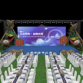 Silk Road Westward Cultural Journey Stage Scene With Seats And Decorations