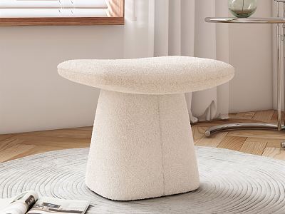 Modern Stool Cream Flannel Stool model