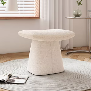 Modern Stool Cream Flannel Stool 3d model