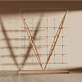 Modern Geometric Bookcase Design With Wooden Metal Frame And Multi Layer Shelves