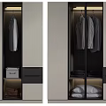 Modern Wardrobe With Glass Doors Hanging Space Drawers Folded Clothes And Storage