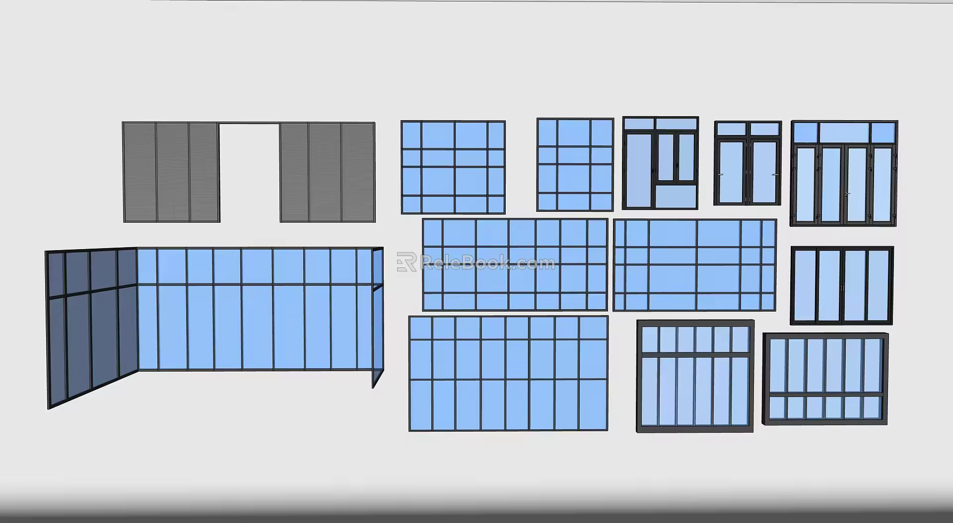 Modern window combination 3d model